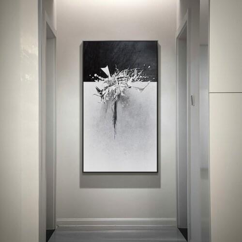 Nordic Black and White Poster Print Abstract Canvas Painting Modern Wall Art Picture for Living Room Bedroom Decoration Luoshang