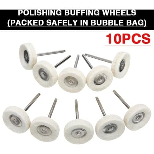 New 10PCS Wool Felt Polishing Buffing Wheel Rotary 25mm Drill Grinder Wheel Brushes Buffing Wheel 3mm Shank For Grinding