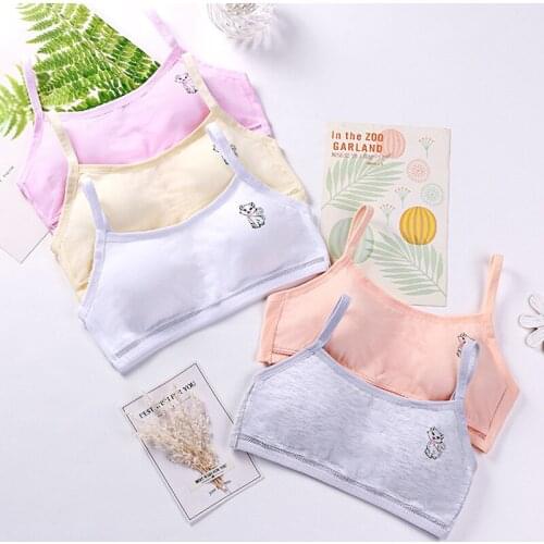 Girls Sports Bras Teen Underwear Cotton Clothes for Teenagers Training Bra 8-16 Years Summer Top for Girls Kids Vest Undies