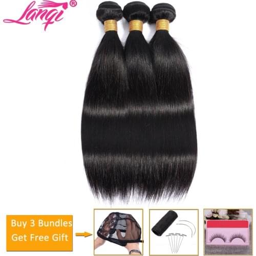 Wholesale straight hair bundle deals cheap human hair 3 bundles non-remy hair extensions Peruvian Brazilian hair weave bundles