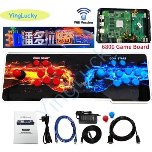 Pandora Box 3D Plus WiFi Arcade Box 4018 168*3D Games Save Function Multiplayer Joysticks Retro Arcade Game Console Cabinet 4 P