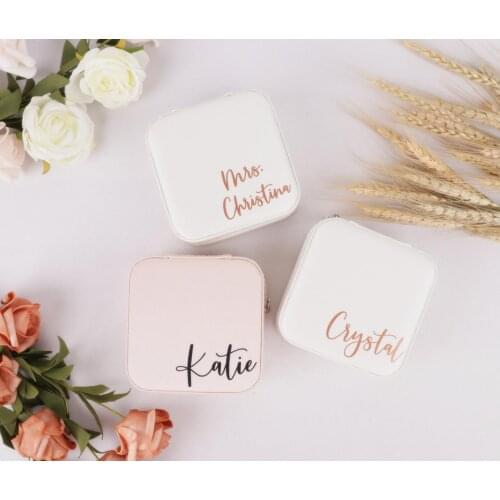 Personalized Jewelry Boxes Custom Bridesmaid Jewelry Box Travel Jewelry Case Bridesmaid Gift Maid of Honor Jewelry Gift Boxes