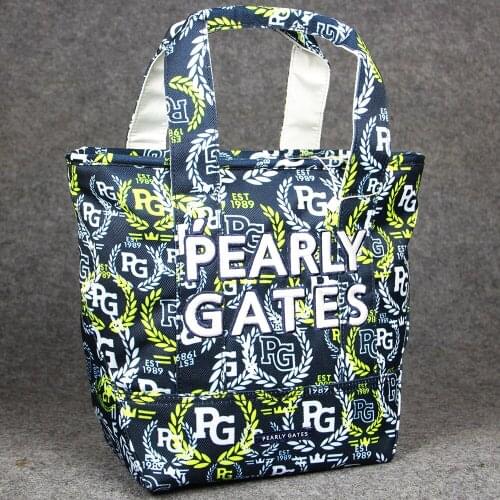 PG Women Fashion Golf Clothing Bag Canvas Printed Composite Large Capacity Storage Bag Ladies Boston-Bag 34x12.5x25cm