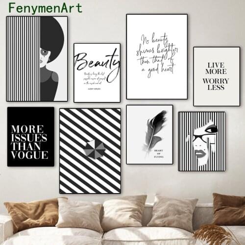 Black White Coco Posters and Prints Fashion Vogue Quotes Wall Art Canvas Paintings Nordic Pictures for Living Room Home Decor