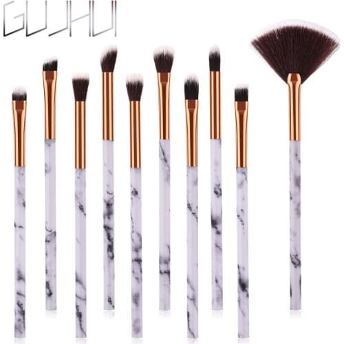 Professional 10 Pcs MakeUp Brushes Marbling Kabuki Women Beauty Set & Cosmetic Professional Brush Tool New 2021