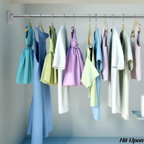 Stainless Steel Telescopic Clothing Rod Telescopic Rod Punch-free Adjustable Shower Curtain Rods Bathroom Accessorie Extendable