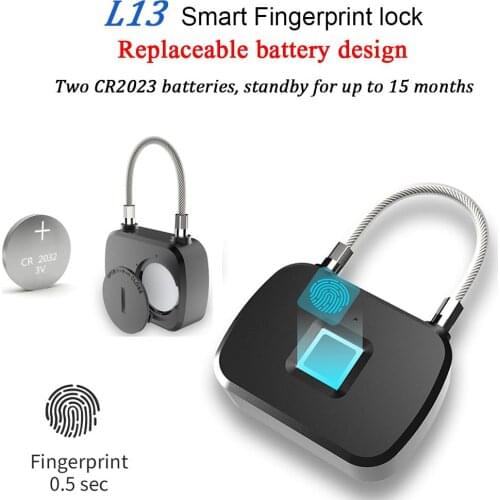 TWISTER.CK Fingerprint Lock Smart Keyless Anti-Theft Potable Padlock for Travel Suitcase Bicycle with 10 Sets of Fingerprints