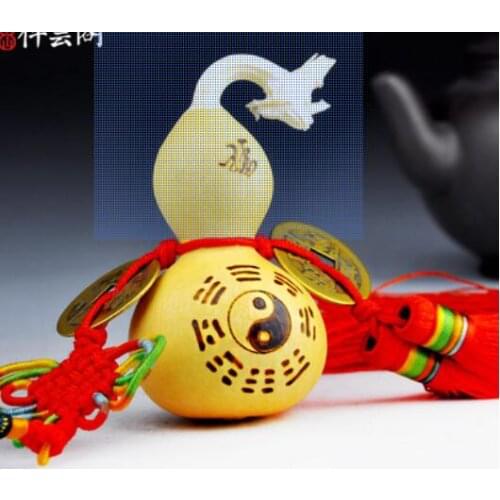 Natural gourd embellishment Lucky Pavilion natural wild gourd with the feng shui coins money Home Furnishing jewelry Home Furn