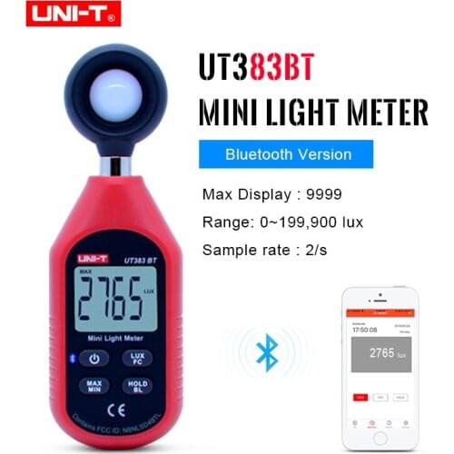 UNI-T UT383BT Digital Luxmeter Bluetooth Mini Light Meter Environmental Testing Equipment Handheld Type Luxmeter Illuminometer