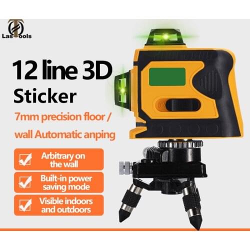 Weilian CE certificated 12 Lines 3D Level Self-Leveling 360 Horizontal And Vertical Cross Super Powerful Green Laser Beam Line