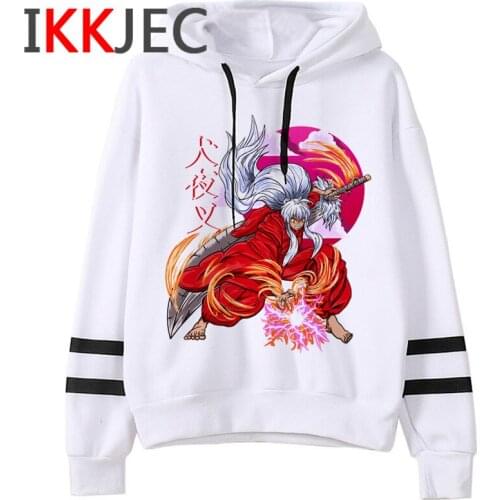 Japanese Anime Inuyasha Winter Warm Harajuku Couple Hoodies Men Funnu Cartoon Kawaii Sweatshirt Hip Hop Streetwear Hoody Male