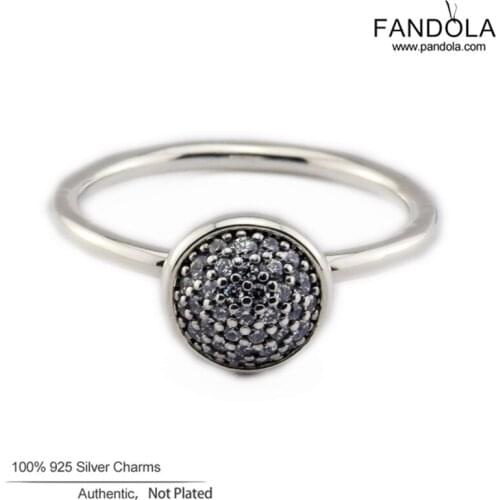 Authentic 925 Sterling Silver Ring Clear CZ Dazzling Droplet Rings for Women Wedding Engagement Jewelry Sterling-Silver-Jewelry