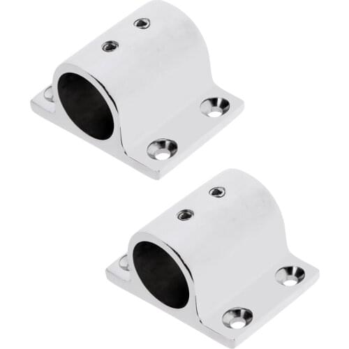 2 Pieces Premium 316 Stainless Steel Boat Hand Rail Fitting 1'' Stanchion Base Mount Hardware