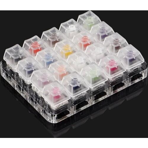 20 Keys Clear Translucent Keycaps Mechanical Keyboard Switch Sampler