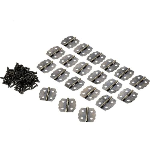 20Pcs Metal Butterfly Hinge Antique Bronze Hinges with screws Antique 4 holes Furniture Hardware