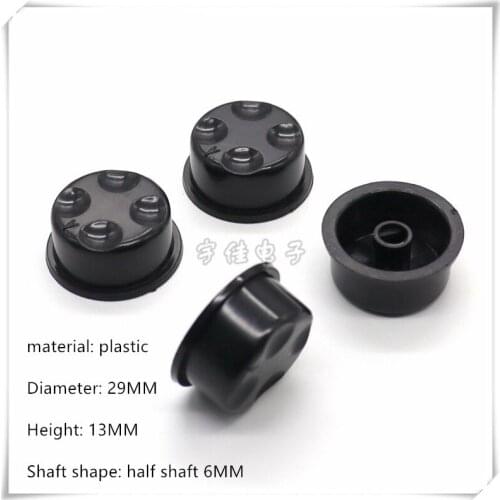 5 Piece 29*13MM half shaft Black plastic knob potentiometer rotary encoder volume switch knob suitable for D axis 6MM