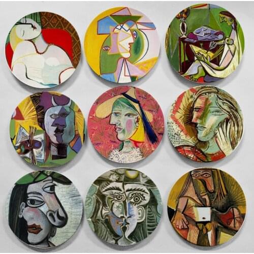 Picasso Oil Abstract Painting Plates Wall Decorative Hanging Dish Serving Trays Home Decorative Artistic Ceramic Plates Display