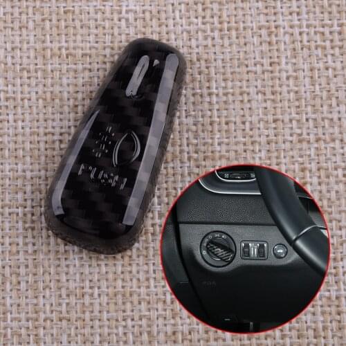 Car Carbon Fiber Style ABS Headlight Switch Control Button Cover Trim Fit for Dodge Challenger Charger Durango 2015 2016-2021