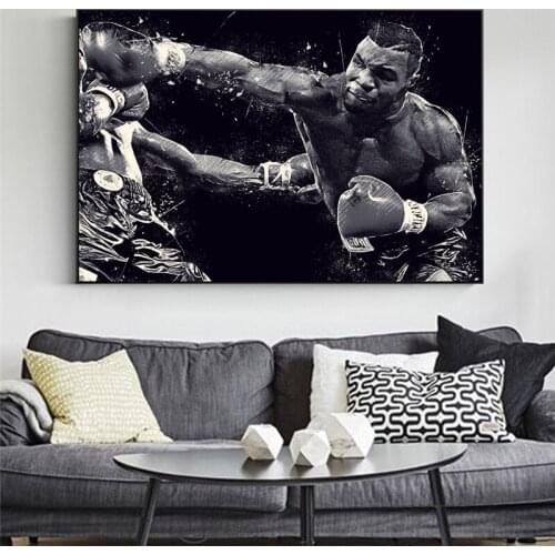Boxer Black Art Painting Poster Printmaking HD Pictures Printed on Canvas Used for Room Home Decor Wall Art