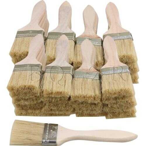 BQLZR 40PCS Wood Handle Chip Brush Painting Supplies Tools for Wall Paint