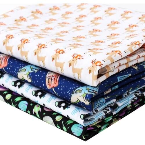 CHEER BOWS 45*150cm 1pc Polyester Cotton Fabric Christmas Deer Printed Cloth Sheet Handmade Bag Material Apparel Sewing Material