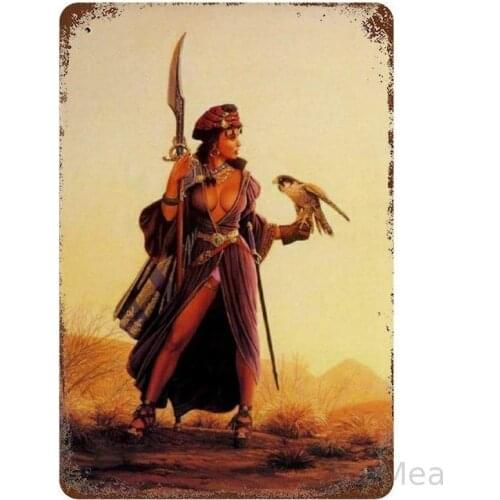 DIBIEUR Sexy Pin Up Girl A6 Vintage Tin Metal Sign Pub Club Cafe Bar Home Wall Art Decoration Poster Retro 20 X 30 cm