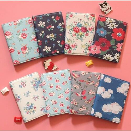 Travel Broken Flowers South Korea Fresh Printed Passport Sheath Protective Sheath Waterproof Passport Pack Clip Document Bag