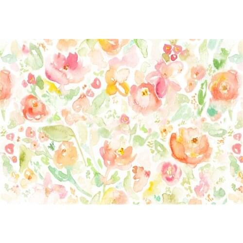 Laeacco Flowers Watercolor Painting Baby Newborn Photography Backgrounds Customized Photographic Backdrops For Photo Studio