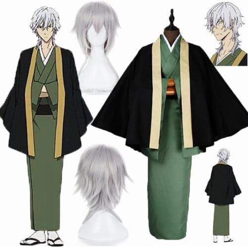 Anime Bungou Stray Dogs Fukuzawa Yukichi Cosplay Costume uniforms Kimono Suits Halloween custom made sets Japanese anime costume