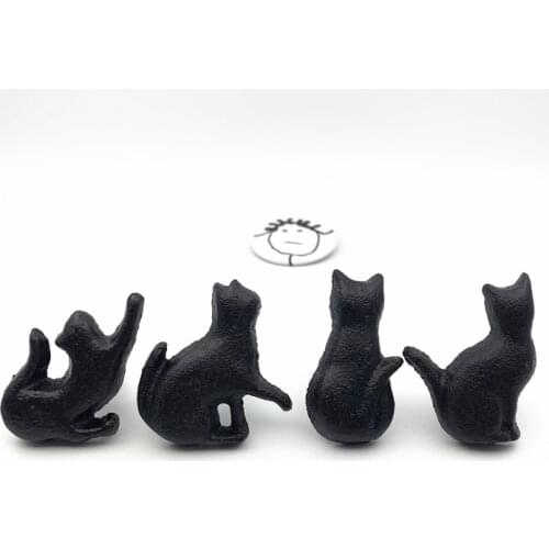 LCH Nordic Black Color Creative Iron Cat shaped Drawer Knobs Cabinet Pull Door hardware Matt Black Color Cabinet Knobs
