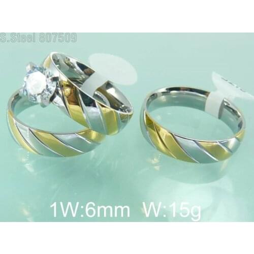 Crystal For Ring Accessories Fashion Jewelry Wholesale Fashion Stainless Steel Jewelry The Lovers Rings Hot Selling G5R4186