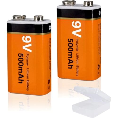 9V 500mAh 6F22 Li-ion Battery lithium polymer Rechargeable Batteries 9v Battery for Multimeter Microphone Toy Remote Control KTV