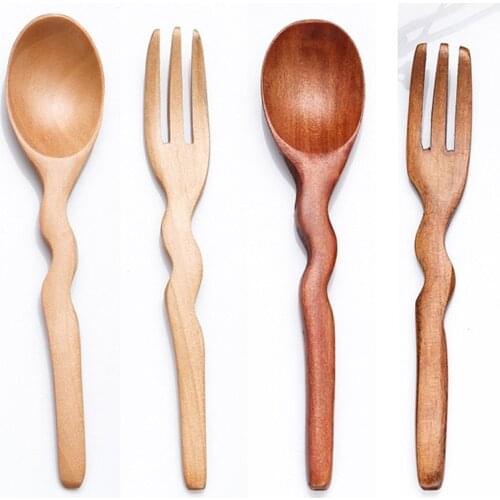 Natural Wooden Spoons Dessert Restaurant Small Portable Travel Dinnerware Wooden Spoon Household Kitchen Tableware