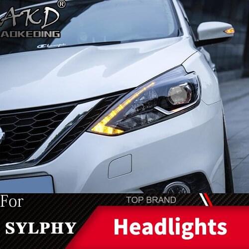 Head Lamp For Nissan Sylphy Sentra 2016-2019 Headlights Fog Lights Daytime Running Lights DRL H7 LED Bi Xenon Bulb Car Accessory