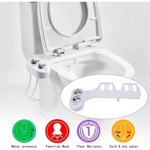 Bathroom Cold/Warm Water Toilet Fresh Water Spray Non Electric Bidet Toilet Seat Attachment Single Self Cleaning Nozzle