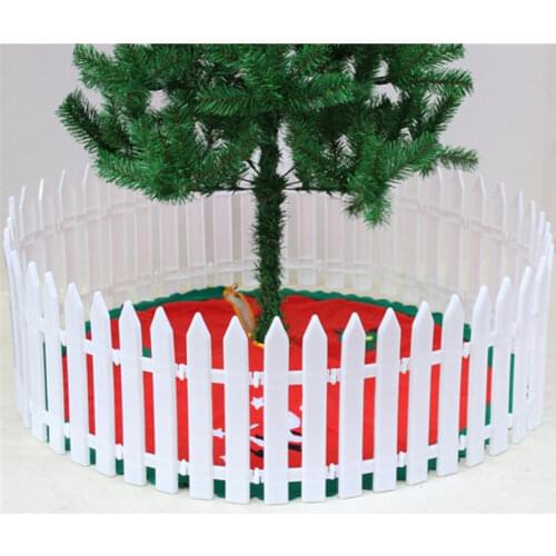 Christmas Decorations Accessories Christmas Tree Fence White Plastic Fence DIY Splicing Garden Decorative Fences Trellis 25 Pcs
