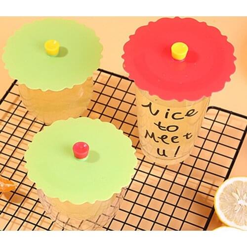 Silicone Water Drinking Cup Cap High Temperature Resistant Mugs Tea Coffee Cup Lid Dust-proof Bowl Seal Cover Kitchen Spill Lid