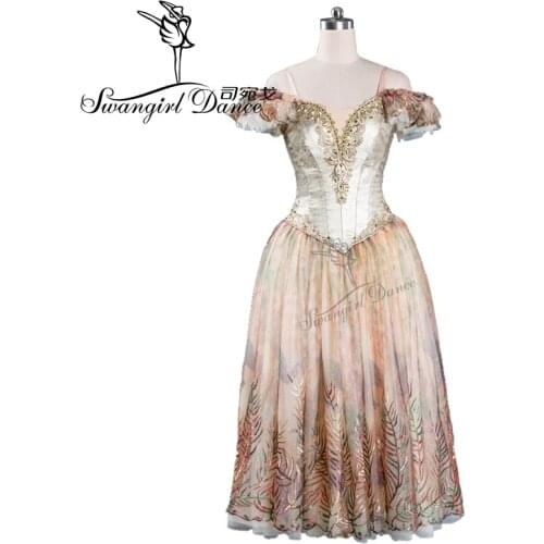 Sleeping beauty romantice ballet dress gold adult giselle ballet tutu dress professional women ballerina dressBT9115