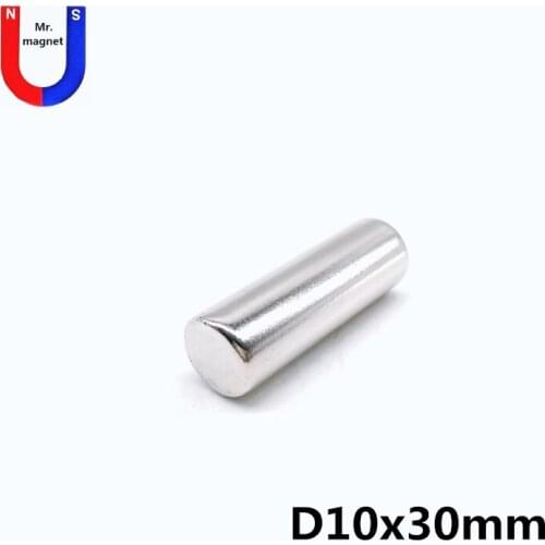 200pcs 10x30mm Super Powerful Strong Bulk Small Round NdFeB Neodymium Disc Magnets Dia 10mm x 30mm N35 Rare Earth NdFeB Magnet