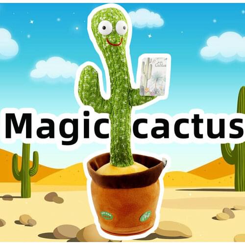 Dancing Cactus Plush Toy Singing 120 Songs Electronic Shake Soft Plush Doll Cactus Toys For Kids Early Education Toy Talking Toy