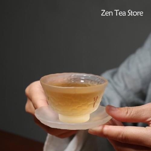 Heat-resistant Glass Tasting Cup Semi-mist Matte Ceramics Zen Tea Bowl Kung Fu Tea Set Tea Cups Drinkware Tea Mug Master Cup