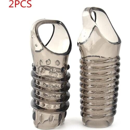 2PCS/1PCS Silicone Flexible Penis Rings Male Glans Penis Block Foreskin Correction Cock Rings Adult Sex Products For Men