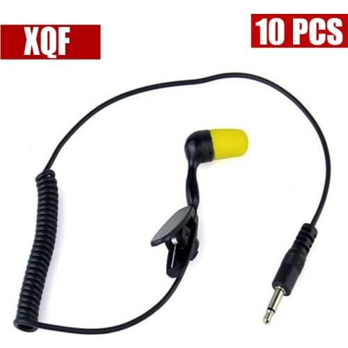 XQF 10PCS 3.5mm 1Pin Listen Only Earpiece coiled cord for Radio Mic Speaker