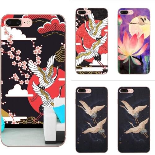 Japanese Art Crane Luxury Protector Phone Case For Sony Xperia Z Z1 Z2 Z3 Z4 Z5 compact Mini M2 M4 M5 T3 E3 E5 XA XA1 XZ Premium