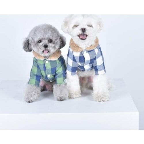 Winter Pet Dog Coat Thicken Waterproof Windproof Plaid Dog Vest Pet Warm Apparel with Furry Collar for Small Medium Large Dog