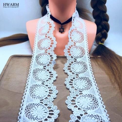 10yards 7cm african lace fabric ribbon trim cloth accessories DIY wedding decoration costura sewing high quality voile underwear