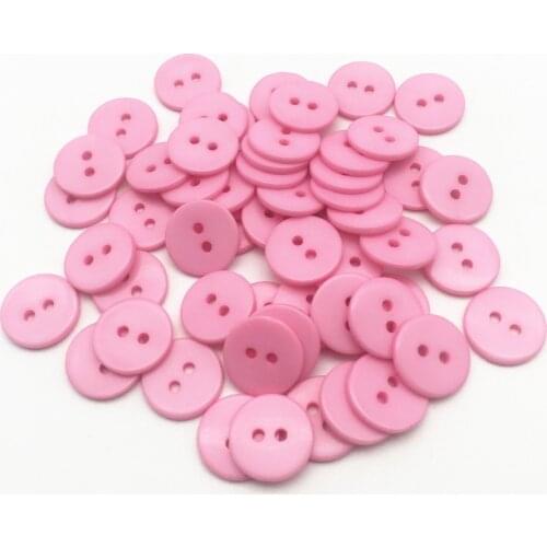 100pcs 15mm Pink Resin Buttons Round Sewing Garment Accessories For Scrapbooking Embellishments