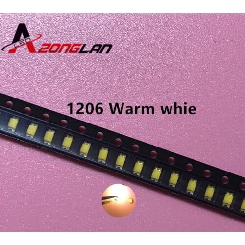 1000PCS 1206 (3216) Warm White SMD Surface Mount LED Chip LED Light Emitting Diode Lamp SMD Ultra Bright Electronic Component