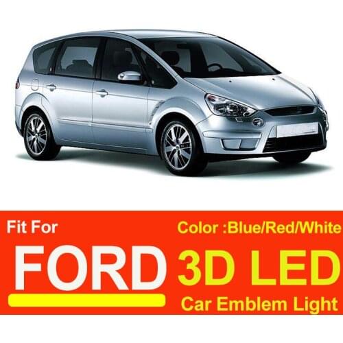 3D Car Decoration Lamp 14.5cm*5.6cm Trunk Boot Emblem Light Auto Badge Covers Sticker for Kuga Fusion Fiesta Transit Ranger