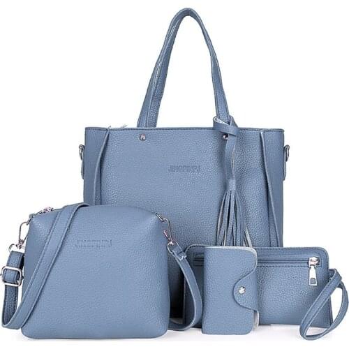 4pcs/set High Quality Women Lady Fashion Handbag Shoulder Bags Tote Purse Messenger Satchel Set